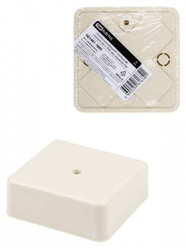 Коробка распаячная КР 75х75х28 ОП, сл. кость, IP40, инд. штрихкод TDM (80/80) (SQ1401-1805)