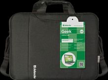 Сумка для ноутбука DEFENDER Geek 15.6", чёрная, карман (1/30) (26084)