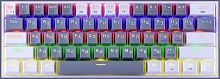 Клавиатура проводная игровая механическая REDRAGON Fizz RU, RGB, melt-gold свитчи, серо-белый (1/10) (72602)