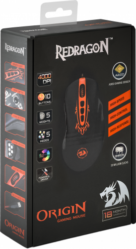 Мышь REDRAGON Origin, черная/красная, USB (1/60) (70343) фото 6 Мышь REDRAGON Origin, черная/красная, USB (1/60) (70343) фото 6