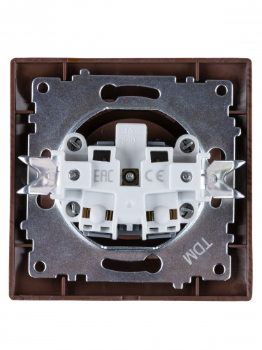 Розетка 2П 10А 250В с защ. шт. венге , с/у, "Лама" (10/120) TDM (SQ1815-0410) фото 3 Розетка 2П 10А 250В с защ. шт. венге , с/у, "Лама" (10/120) TDM (SQ1815-0410) фото 3