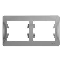 Рамка 2-м GLOSSA горизонт. алюм. Systeme Electric GSL000302 (1/30/180)