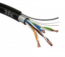 Кабель ЭРА витая пара F/UTP Cat5e 4x2x24 AWG CU PE + ТРОС OUTDOOR 305 м (1/18) (Б0044690)