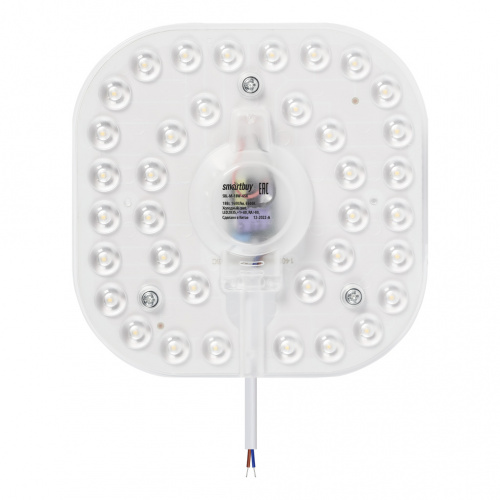 Модуль светодиодный SMARTBUY квадратный 18 Вт, 6500K, 220-240В, кол-во диодов: 36 шт, LED2835, 1600 лм, угол 120°, IC Driver, 110*110*30 мм, магнитное (SBL-M-18W-65K)