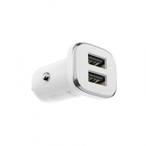 Блок питания автомобильный 2 USB Borofone BZ12, Lasting, 2400mA, пластик, кабель 8 pin, цвет: белый (1/44/176) (6931474708656) фото 7