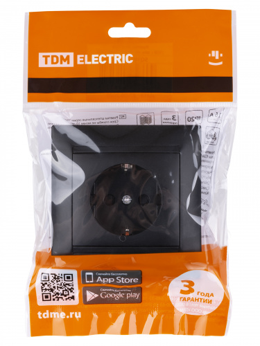 Розетка 2П+З 16А 250В с защ. шт. графит , с/у, "Лама" (10/120) TDM (SQ1815-0611) фото 2 Розетка 2П+З 16А 250В с защ. шт. графит , с/у, "Лама" (10/120) TDM (SQ1815-0611) фото 2