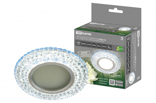 Светильник светодиодный TDM встраиваемый СВ 03-12 MR16 50Вт G5.3 подсветка 3 Вт зеркальный/хром (1/10/100) (SQ0359-0141) Светильник светодиодный TDM встраиваемый СВ 03-12 MR16 50Вт G5.3 подсветка 3 Вт зеркальный/хром (1/10/100) (SQ0359-0141)