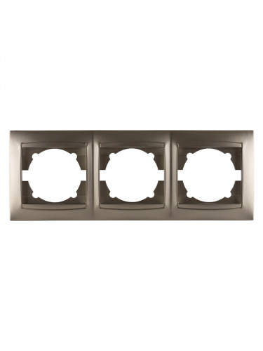 Рамка 3-х постовая горизонтальная бронза , с/у, "Лама" (15/180) TDM (SQ1815-0731) фото 4 Рамка 3-х постовая горизонтальная бронза , с/у, "Лама" (15/180) TDM (SQ1815-0731) фото 4