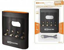 Зарядное устройство TDM 36044 (3600 mA 4 слота АА/ААА 4 кан.USB) (1/1/100) (SQ1702-0100)