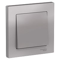 Выключатель 1-кл. С/У ATLASDESIGN 10А IP20 (сх. 1) 10AX в сборе алюм. Systeme Electric ATN000312 (1/10/60)