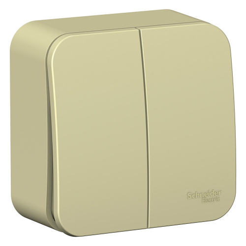 Выключатель 2-кл. О/У BLANCA 10А IP20 (сх. 5) 250В с изолир. пластиной беж. Systeme Electric BLNVA105017 (1/15/30)