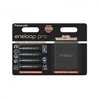 Аккумулятор PANASONIC  R6 eneloop pro BK-3HCDEC4BE (2500mAh)  +футляр (4 бл) (4/40) (УТ-00000702)