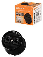 Розетка TDM двойная телефонная RJ11 черная «Болонь» (1/72) (SQ1820-0250)