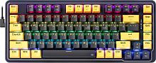 Клавиатура проводная игровая механическая REDRAGON Elf RU,RGB,фиолет-желтый,гаскет (1/10) (71664)