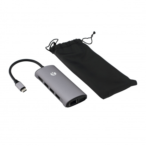 Кабель-адаптер USB3.1 Type-CM-->HDMI 4K*60Hz +3USB3.0+RJ45+TF+SD+PD charging  VCOM <CU463> фото 2