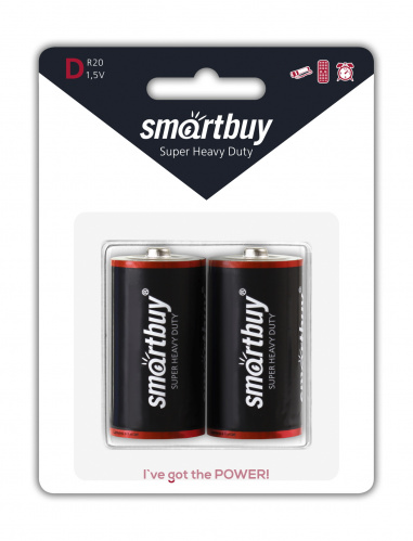 Элемент питания SMARTBUY  R20  BL2 (12/96) (SBBZ-D02B)
