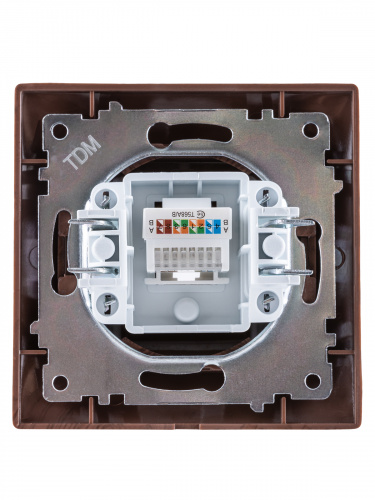 Розетка компьютерная RJ45 венге , с/у, "Лама" (10/120) TDM (SQ1815-0416) фото 3 Розетка компьютерная RJ45 венге , с/у, "Лама" (10/120) TDM (SQ1815-0416) фото 3