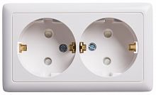 Розетка 2-м О/У ХИТ 16А IP20 с заземл. защ. шторки бел. Systeme Electric RA16-239-B (1/84)