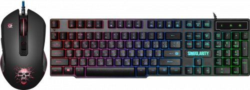 Комплект проводной игровой Клавиатура + Мышь + Коврик + Гарнитура DEFENDER Singularity MKP-118, черная (1/10) (52118) фото 5