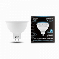 Лампа светодиодная GAUSS MR16 5W 530lm 4100K GU5.3 1/10/100 (101505205)