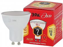 Лампа светодиодная ЭРА RED LINE ECO LED MR16-7W-827-GU10 GU10 7 Вт софит теплый белый свет (1/100) (Б0040874)