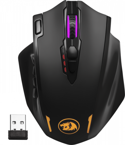 Беспроводная игровая мышь REDRAGON Impact Elite Оптика, RGB, 16000 DPI, б.п., черный  (1/40) (77855)
