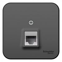 Розетка компьютерная 1-м О/У BLANCA RJ45 кат.5E с изолир. пластиной антрацит Systeme Electric BLNIA045006 (1/12/24)