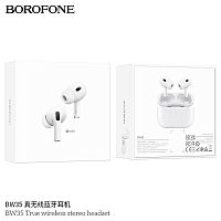Наушники внутриканальные Borofone BW35, True, цвет: белый (1/17/102) (6974443388978)
