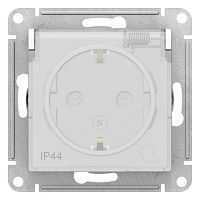 Механизм розетки 1-м С/У ATLASDESIGN Aqua 16А IP44 с заземл. защ. шторки с защ. крышкой бел. Systeme Electric ATN440146 (1/15/120)