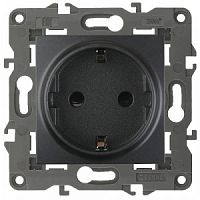 Розетка ЭРА серии Elegance скрытой установки 2P+E Schuko 16A0В IP20 антрацит (1/10/100) (Б0034269)