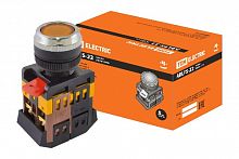 Кнопка ABLFS-22 желтый d22мм неон/230В 1з+1р TDM (SQ0704-0010)