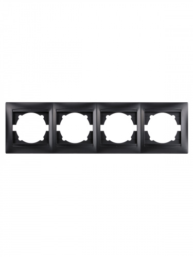 Рамка 4-х постовая горизонтальная графит , с/у, "Лама" (12/144) TDM (SQ1815-0632) фото 4 Рамка 4-х постовая горизонтальная графит , с/у, "Лама" (12/144) TDM (SQ1815-0632) фото 4