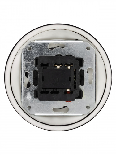Выключатель скрытой установки фарфоровый поворотный 2-кл. с ручкой (бантик) 10А черный «Болонь» TDM (SQ1820-0212) фото 3