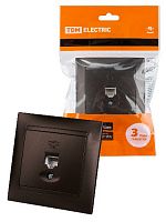 Розетка телефонная RJ11 шоколад , с/у, "Лама" (10/120) TDM (SQ1815-0515)