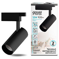 Светильник GAUSS трековый светодиодный цилиндр 12W 950lm 4000K 180-220V IP20 55*190мм черный угол 24º 1/40 (TR065)