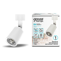 Светильник GAUSS трековый светодиодный цилиндр 8W 600lm 4000K 180-220V IP20 59*164мм белый линза 50º 1/50 (TR089)