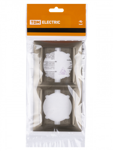 Рамка 2-х постовая горизонтальная бронза , с/у, "Лама" (20/240) TDM (SQ1815-0730) фото 2