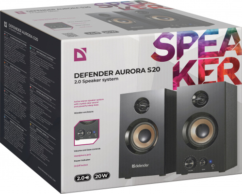 Акустическая 2.0 система DEFENDER  Aurora S20, USB (1/8) (65419) фото 4