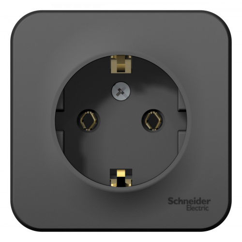 Розетка 1-м О/У BLANCA 16А IP20 250В с заземл. без защ. шторок с изолир. пластиной антрацит Systeme Electric BLNRA010116 (1/12/24)