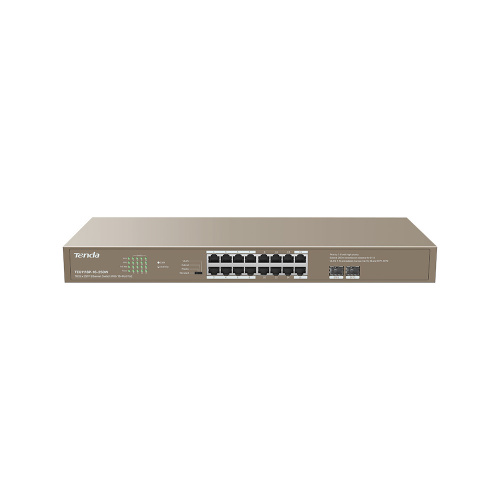 Коммутатор 16 портовый гигабитный неуправляемый PoE, TENDA TEG1118P-16-250W   16GE+2SFP Ethernet Switch With 16-Port PoE (1/5)