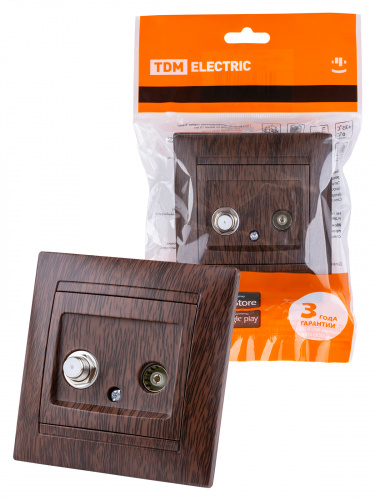 Розетка TV ("мама") + SAT (F-разъем) 0-2400МГц венге , с/у, "Лама" (10/120) TDM (SQ1815-0420) Розетка TV ("мама") + SAT (F-разъем) 0-2400МГц венге , с/у, "Лама" (10/120) TDM (SQ1815-0420)