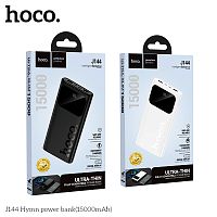 Мобильный аккумулятор Аккумулятор внешний HOCO J144 Hymn, 15000mAh, пластик, 2 USB выхода, 2,0А, цвет: белый (1/39) (6942007642125)
