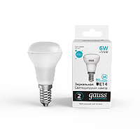 Лампа светодиодная GAUSS Elementary R50 6W 450lm 4100K Е14 1/10/50 (63126)