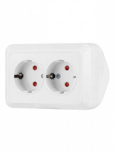 Розетка TDM угловая двойная 2П+З открытой установки с з/ш IP20 250В 16А белая "Ладога" (6/72) (SQ1801-0067) фото 4