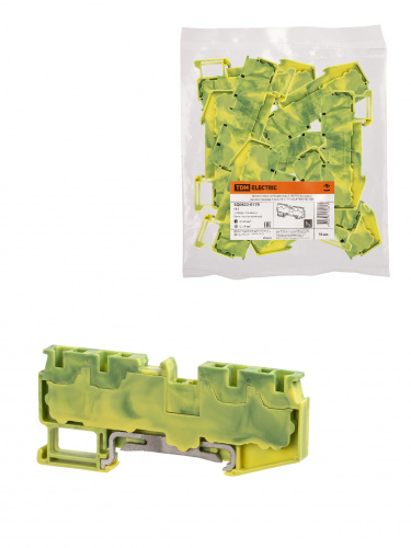 Зажим клеммный безвинтовой ЗКБ PEN быстрого зажима 4 вывода 4 мм2 (Ph-C PT 4-Q-PE) TDM (10/300) (SQ0822-0170)