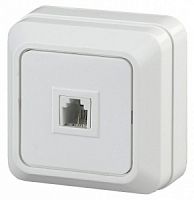 2-302-01 Intro Розетка телефонная RJ11, ОУ, Quadro, белый (1/10/200/3600) (Б0027661)