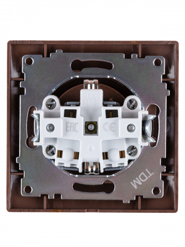 Розетка 2П+З 16А 250В с защ. шт. венге , с/у, "Лама" (10/120) TDM (SQ1815-0411) фото 3 Розетка 2П+З 16А 250В с защ. шт. венге , с/у, "Лама" (10/120) TDM (SQ1815-0411) фото 3