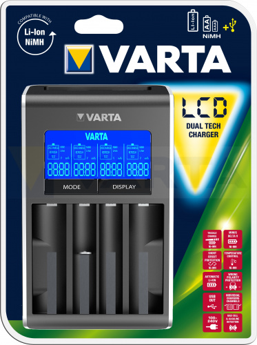 Зарядное устройство VARTA LCD Dual Tech Charger (57676101401)
