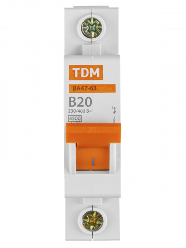 Автоматический выключатель ВА47-63 1Р 20А 4,5кА х-ка B TDM (1/120) (SQ0218-0040) фото 7 Автоматический выключатель ВА47-63 1Р 20А 4,5кА х-ка B TDM (1/120) (SQ0218-0040) фото 7