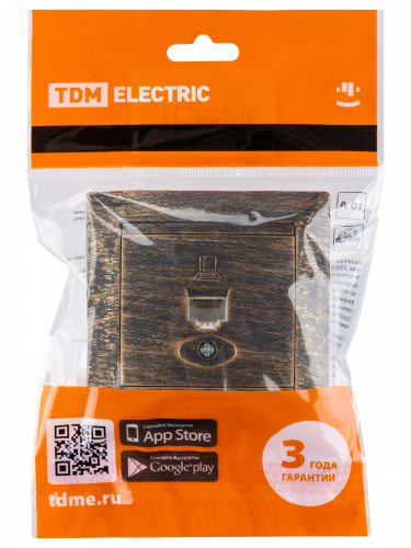 Розетка компьютерная RJ45 старинная бронза с/у, "Лама" (1/10) TDM (SQ1815-0757) фото 2 Розетка компьютерная RJ45 старинная бронза с/у, "Лама" (1/10) TDM (SQ1815-0757) фото 2